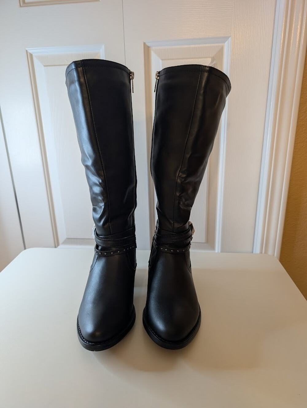 Cloudwalkers Avenue Crystal Tall Riding Boots Black 8.5W Wide Calf NEW